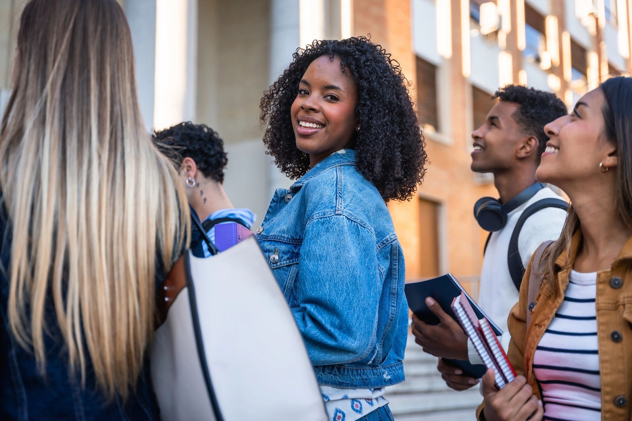 diverse motivated young people learning together education